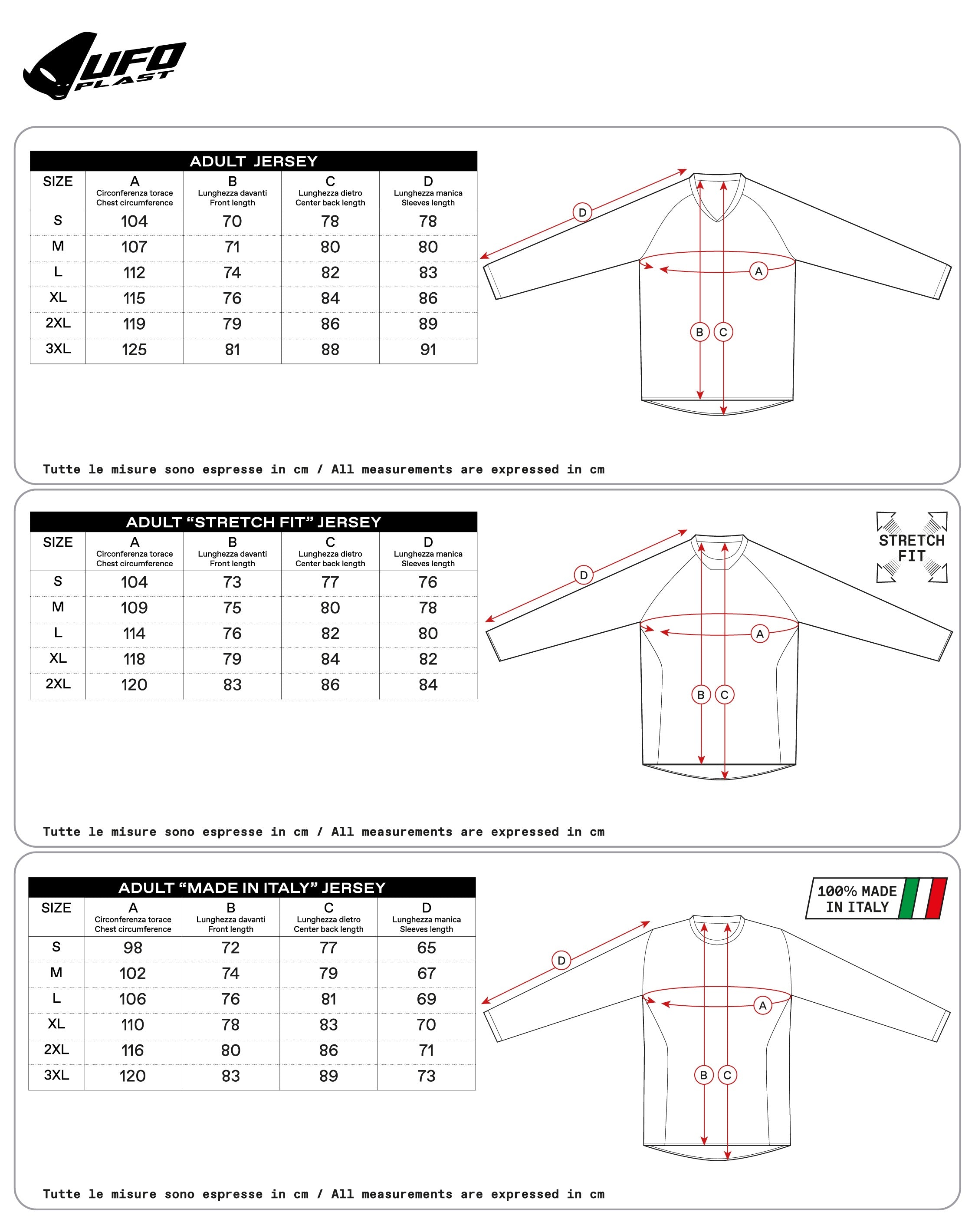 Guida alle taglie - Media