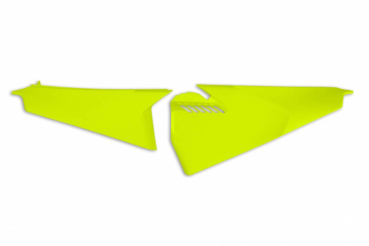 FIANCATINE-LATERALI-COMPATIBILE-CON-HUSQVARNA-TX-250-2020-2022-parte-alta-ventilata-GIALLO FLUO-DFLU