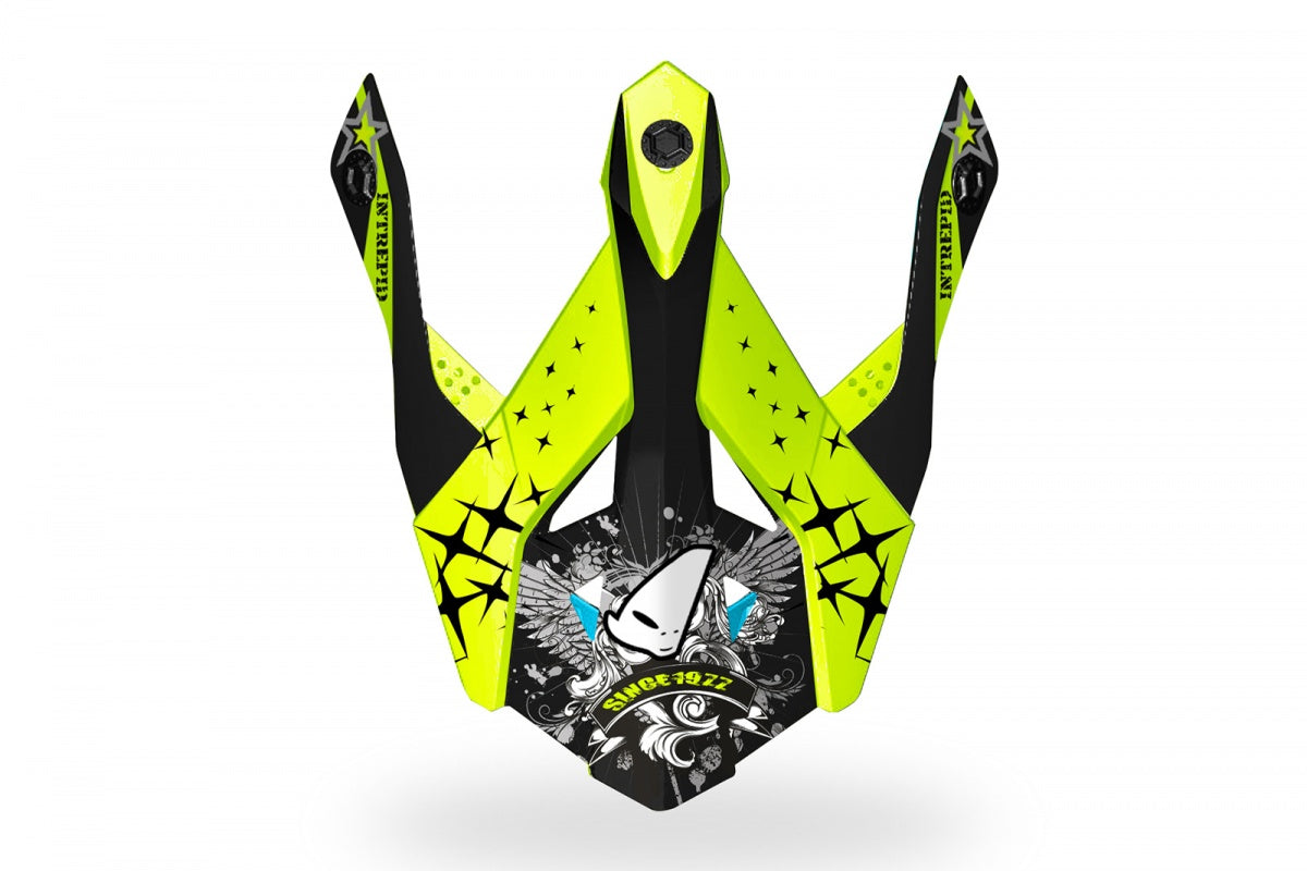 FRONTINO CASCO MOTOCROSS INTREPID / NERO/GIALLO FLUO