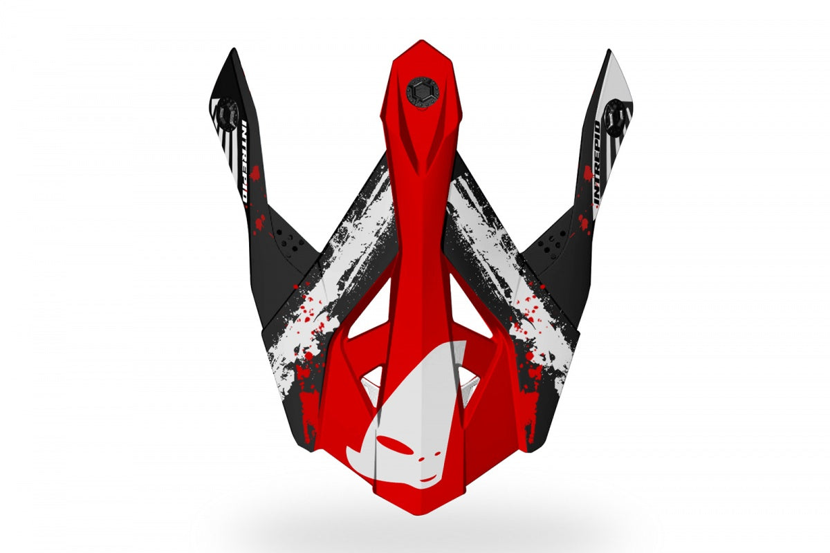 FRONTINO CASCO MOTOCROSS INTREPID / BIANCO/ROSSO/NERO