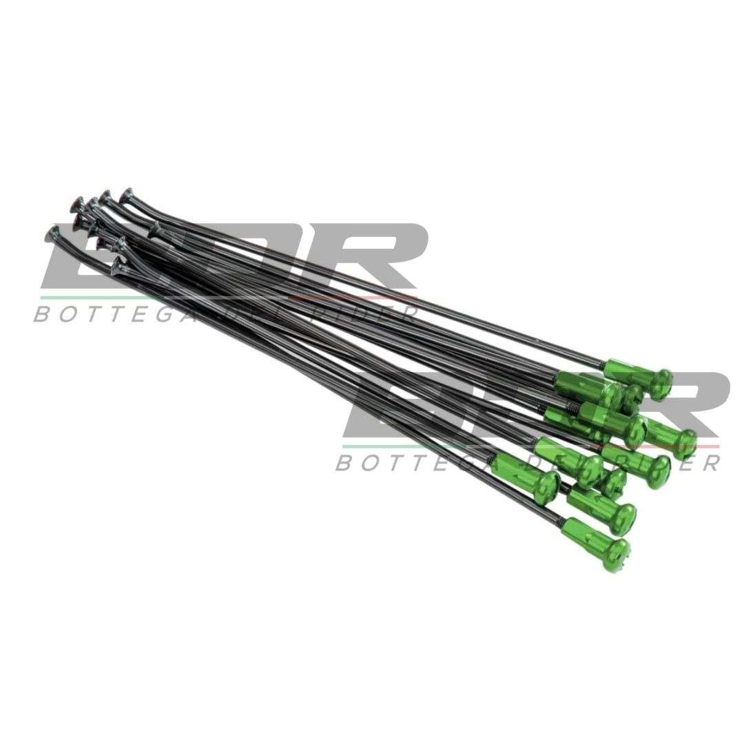 Set raggi ruota posteriore 19x2.15 verde Kawasaki KX 250 03-08